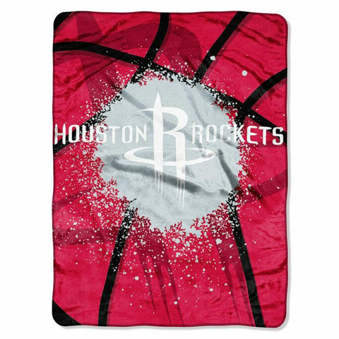 Houston Rockets NBA Royal Plush Raschel Blanket (Shadow Series) (60x80)