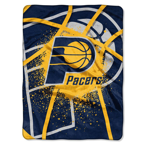Indiana Pacers NBA Royal Plush Raschel Blanket (Shadow Series) (60x80)