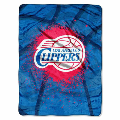 Los Angeles Clippers NBA Royal Plush Raschel Blanket (Shadow Series) (60x80)