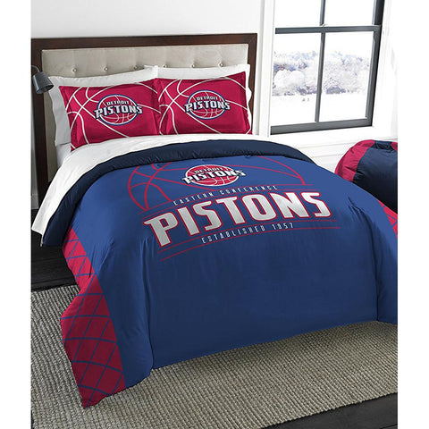 Detroit Pistons Nba Full Comforter Set (reverse Slam Series) (86" X 86")