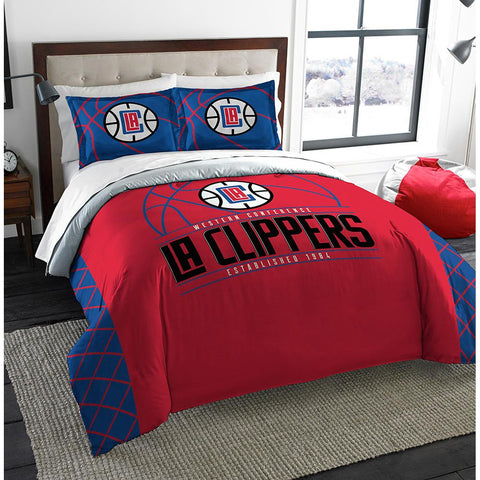 Los Angeles Clippers Nba Full Comforter Set (reverse Slam Series) (86" X 86")