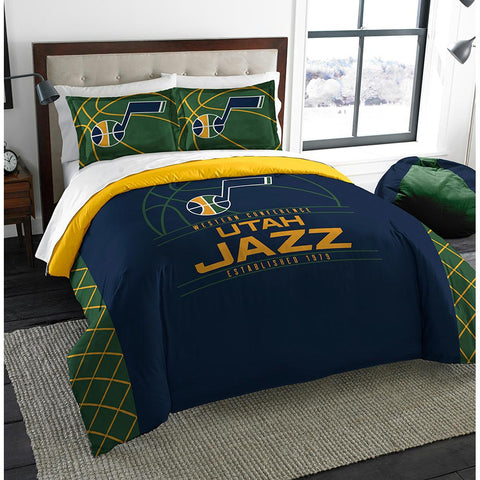 Utah Jazz Nba Full Comforter Set (reverse Slam Series) (86" X 86")