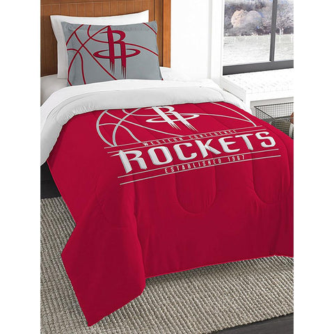 Houston Rockets Nba Twin Comforter Set (reverse Slam Series) (64" X 86")