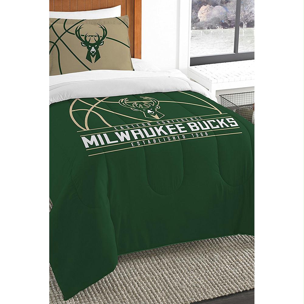 Milwaukee Bucks Nba Twin Comforter Set (reverse Slam Series) (64" X 86")