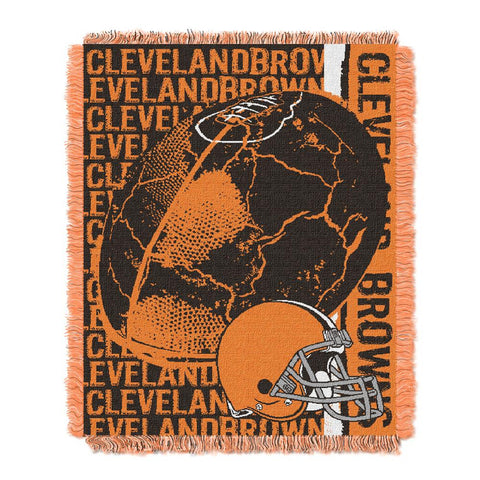 Cleveland Browns NFL Triple Woven Jacquard Throw (Double Play) (48x60)