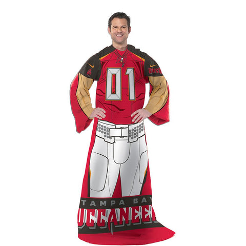 Tampa Bay Buccaneers NFL Uniform Comfy Throw Blanket w- Sleeves