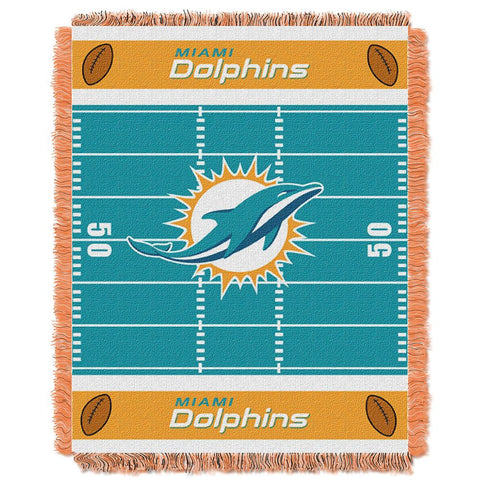 Miami Dolphins NFL Triple Woven Jacquard Throw (Field Baby Series) (36x48)