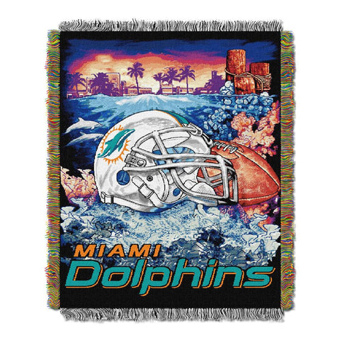 Miami Dolphins NFL Woven Tapestry Throw (Home Field Advantage) (48x60)