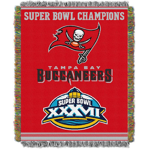 Tampa Bay Buccaneers NFL Super Bowl Commemorative Woven Tapestry Throw (48x60)