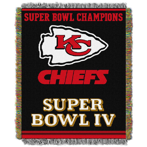 Kansas City Chiefs NFL Super Bowl Commemorative Woven Tapestry Throw (48x60)