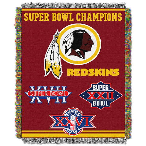 Washington Redskins NFL Super Bowl Commemorative Woven Tapestry Throw (48x60)