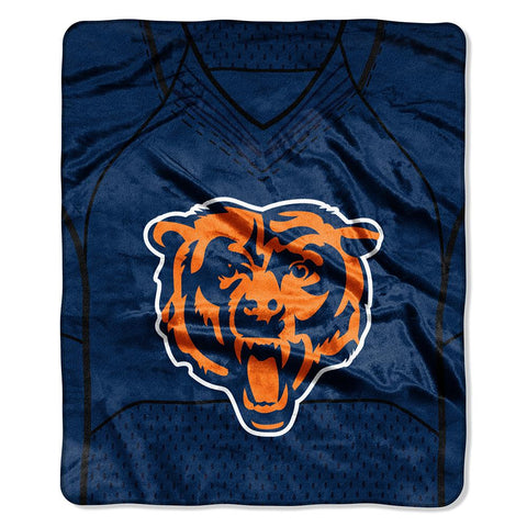 Chicago Bears Nfl Royal Plush Raschel Blanket (jersey Raschel) (50in X 60in)