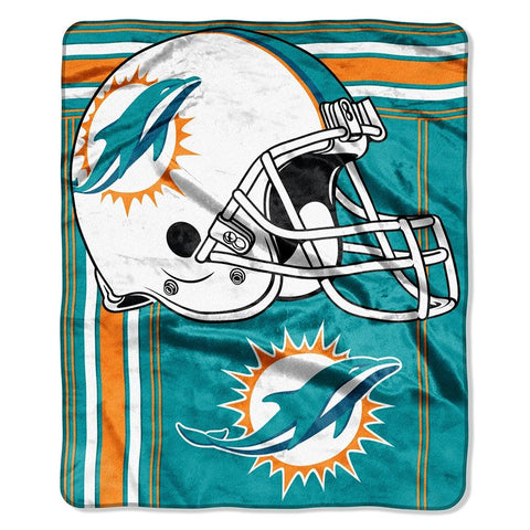 Miami Dolphins Nfl Royal Plush Raschel Blanket (jersey Raschel) (50in X 60in)