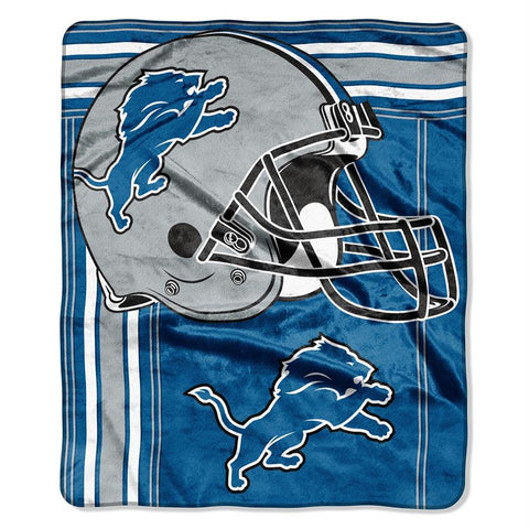 Detroit Lions Nfl Royal Plush Raschel Blanket (jersey Raschel) (50in X 60in)