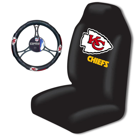 Kansas City Chiefs NFL Car Seat Cover and Steering Wheel Cover Set