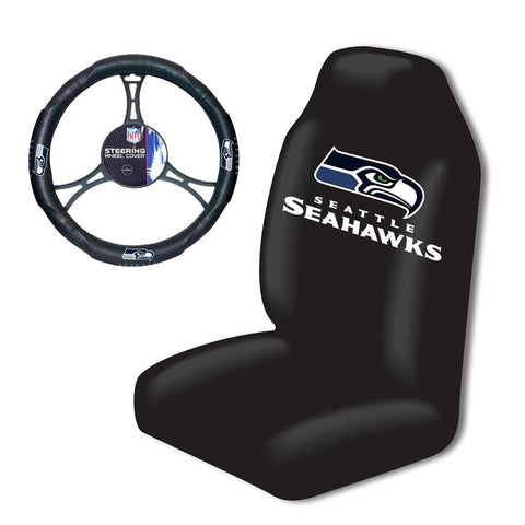 Seattle Seahawks NFL Car Seat Cover and Steering Wheel Cover Set