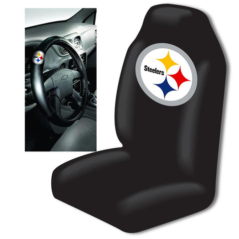 Pittsburgh Steelers NFL Car Seat Cover and Steering Wheel Cover Set