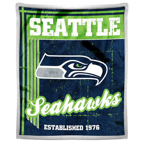 Seattle Seahawks NFL Mink Sherpa Throw (50in x 60in)