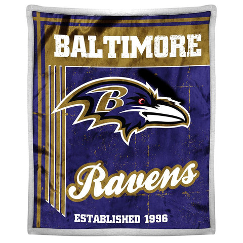 Baltimore Ravens NFL Mink Sherpa Throw (50in x 60in)