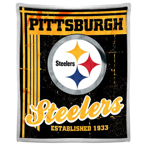 Pittsburgh Steelers NFL Mink Sherpa Throw (50in x 60in)