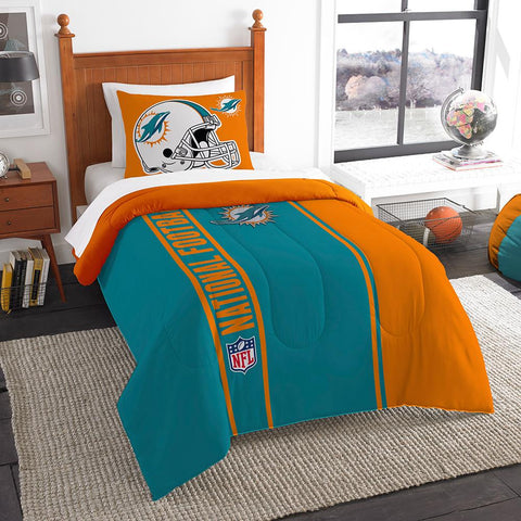 Miami Dolphins NFL Twin Comforter Set (Soft & Cozy) (64 x 86)