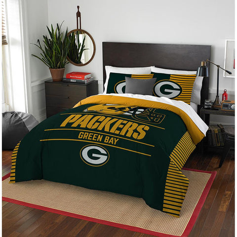 Green Bay Packers Nfl Full Comforter Set (draft Series) (86" X 86")