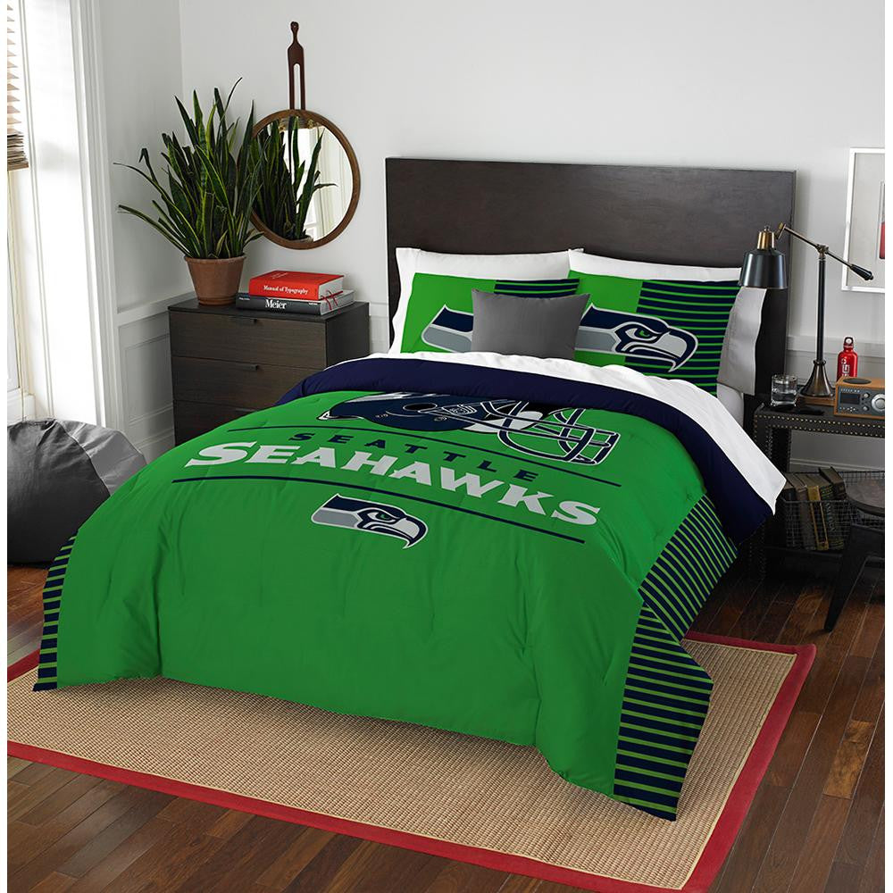 Seattle Seahawks Nfl Full Comforter Set (draft Series) (86" X 86")
