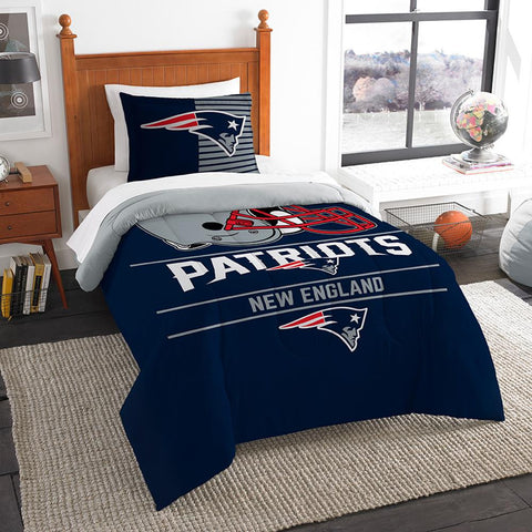 New England Patriots Nfl Twin Comforter Set (draft Series) (64" X 86")