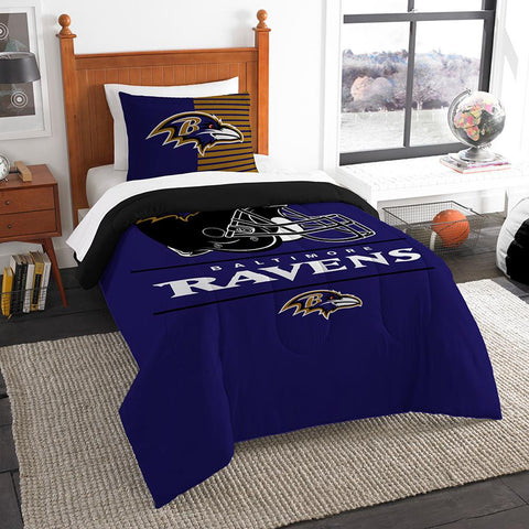 Baltimore Ravens Nfl Twin Comforter Set (draft Series) (64" X 86")