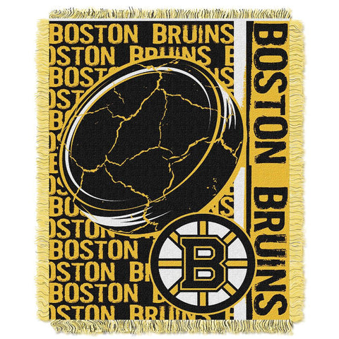 Boston Bruins NHL Triple Woven Jacquard Throw (Double Play Series) (48x60)