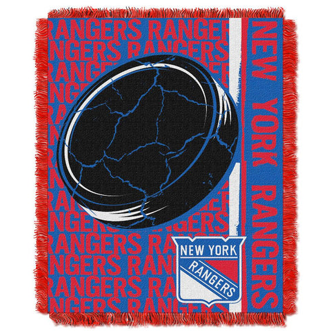 New York Rangers NHL Triple Woven Jacquard Throw (Double Play Series) (48x60)