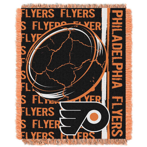 Philadelphia Flyers NHL Triple Woven Jacquard Throw (Double Play Series) (48x60)