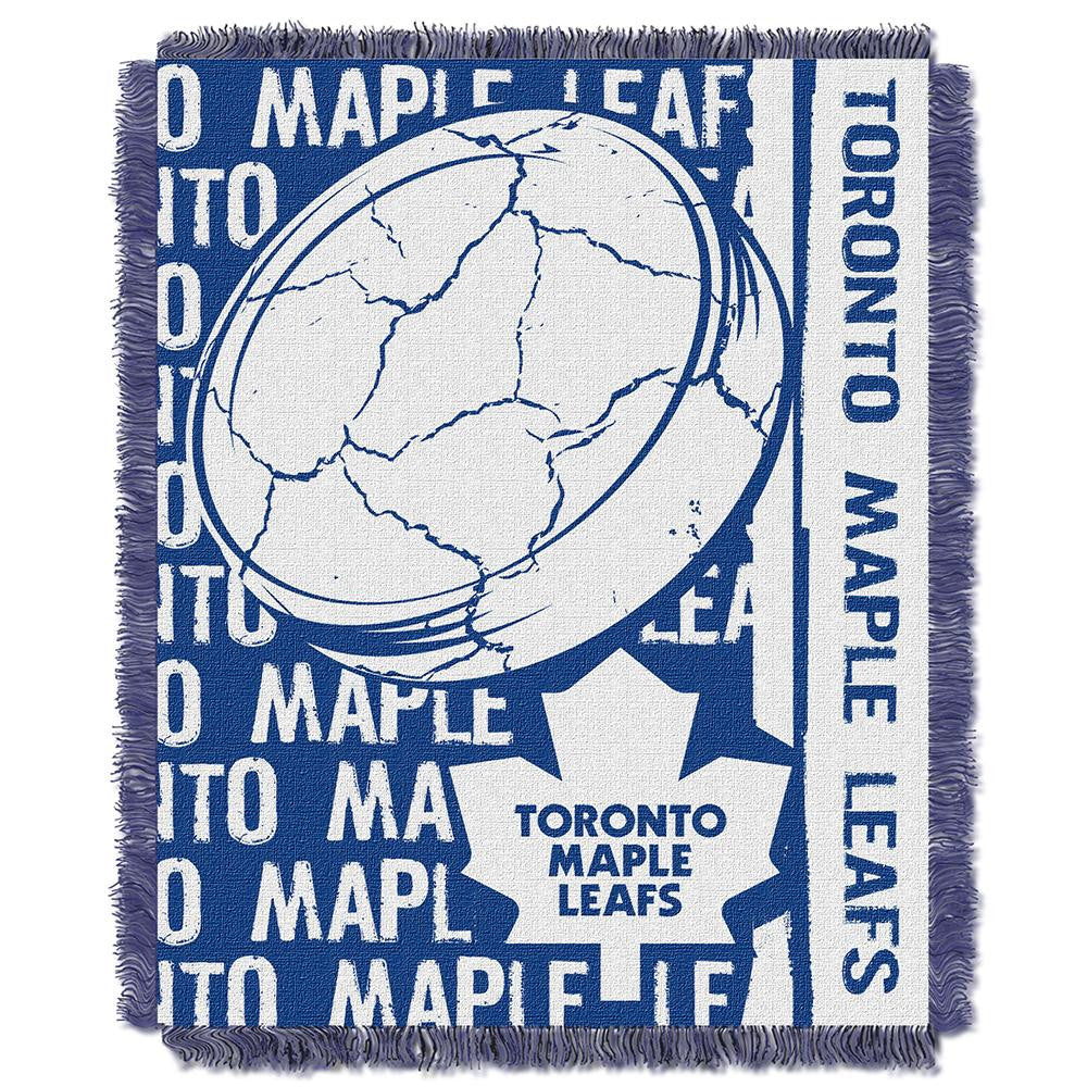 Toronto Maple Leafs NHL Triple Woven Jacquard Throw (Double Play Series) (48x60)