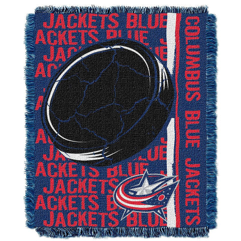 Columbus Blue Jackets NHL Triple Woven Jacquard Throw (Double Play Series) (48x60)