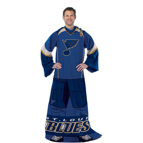 St. Louis Blues NHL Adult Uniform Comfy Throw Blanket w- Sleeves