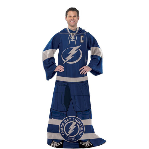 Tampa Bay Lightning NHL Adult Uniform Comfy Throw Blanket w- Sleeves