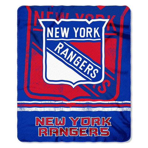New York Rangers NHL Light Weight Fleece Blanket (Fadeaway Series) (50inx60in)