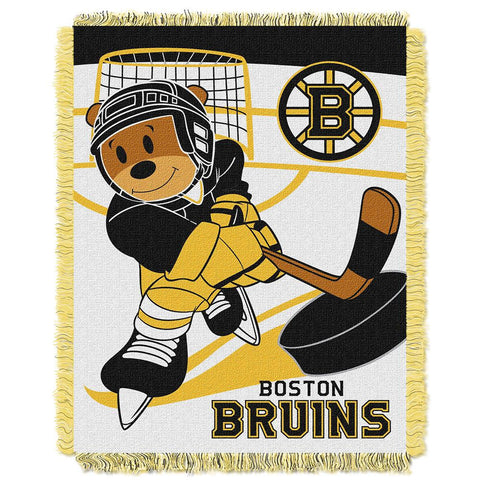 Boston Bruins NHL Triple Woven Jacquard Throw (Score Baby Series) (36x48)