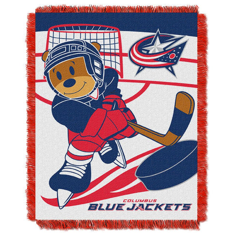 Columbus Blue Jackets NHL Triple Woven Jacquard Throw (Score Baby Series) (36x48)