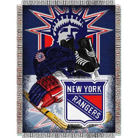 New York Rangers NHL Woven Tapestry Throw (Home Ice Advantage) (48x60)