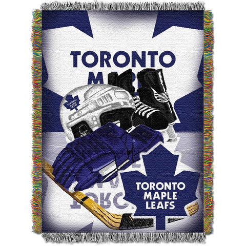 Toronto Maple Leafs NHL Woven Tapestry Throw Blanket (Home Ice Advantage) (48x60)