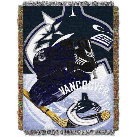 Vancouver Canucks NHL Woven Tapestry Throw Blanket (Home Ice Advantage) (48x60)