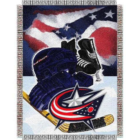 Columbus Blue Jackets NHL Woven Tapestry Throw (Home Ice Advantage) (48x60)