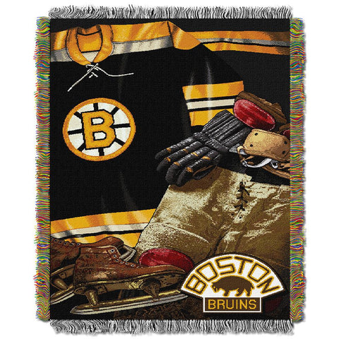 Boston Bruins NHL Woven Tapestry Throw (Vintage Series) (48x60)