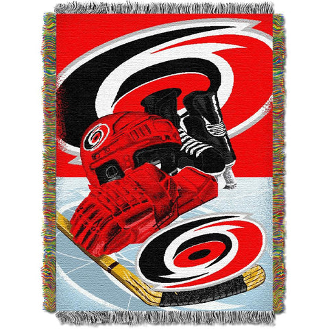 Carolina Hurricanes NHL Woven Tapestry Throw Blanket (Home Ice Advantage) (48x60)