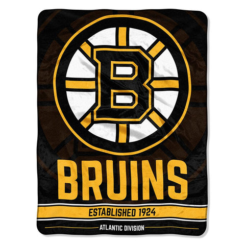 Boston Bruins Nhl Micro Raschel Blanket (ice Dash Series) (46in X 60in)