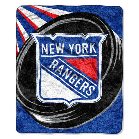 New York Rangers NHL Sherpa Throw (Puck Series) (50x60)