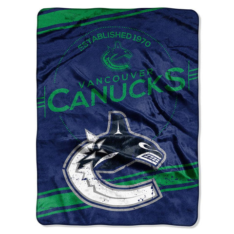 Vancouver Canucks NHL Royal Plush Raschel Blanket (Stamp Series) (60x80)