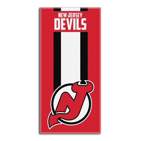 New Jersey Devils Nhl Zone Read Cotton Beach Towel (30in X 60in)