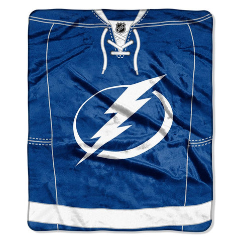 Tampa Bay Lightning Nhl Royal Plush Raschel Blanket (jersey Series) (50"x60")